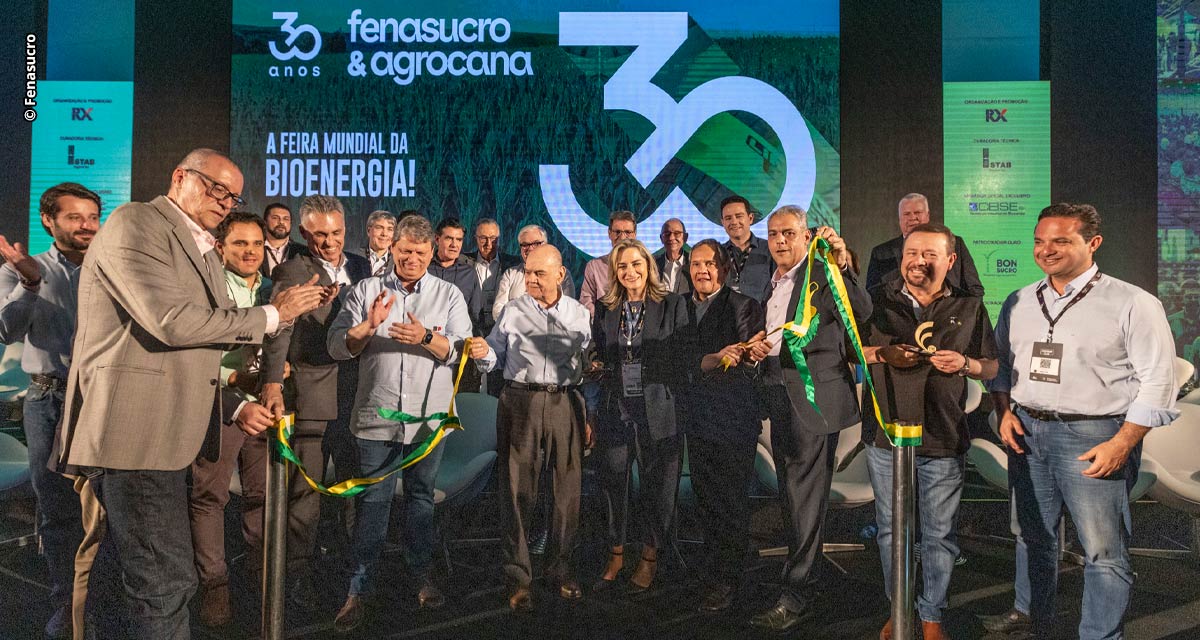 “As respostas que o mundo precisa para a descarbonização estão aqui”, declarou o governador Tarcísio de Freitas na abertura da 30ª Fenasucro & Agrocana